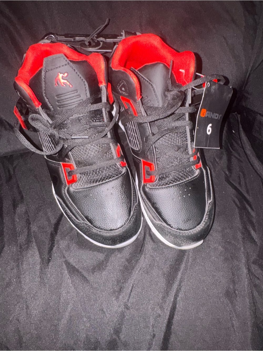 Black & Red High-Top Sneakers